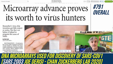 DNA Microarrays used for discovery of SARS-COV1 (SARS 2003 Joe DeRisi - Chan Zuckerberg lab 2020)