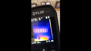 FLIR camera performance of waste oil burner in fireplace insert