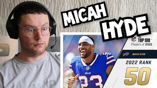 Rugby Player Reacts to MICAH HYDE (Buffalo Bills, S) #50 NFL Top 100 Players in 2022