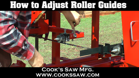 How to adjust roller guides on a portable sawmill