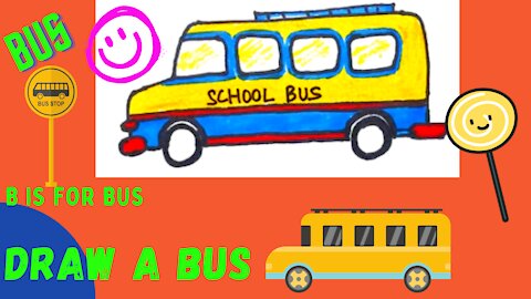 Draw A Bus | Easy drawing of a Bus