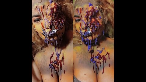 Bloody slime zombie makeup tutorial