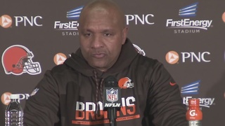 Hue Jackson gets emotional after loss