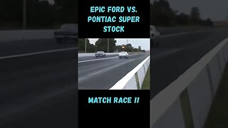 Epic Ford vs. Pontiac Super Stock Match Race! Ford Full Send Wheelie! 427 vs. 421! #shorts