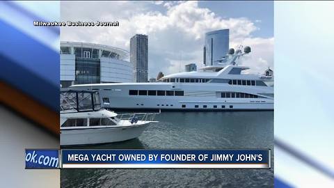 Jimmy John's founder's mega yacht gathers crowd at the Discovery World dock