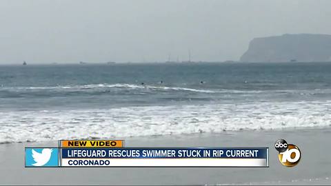 Lifeguard rescues swimmer stuck in rip current