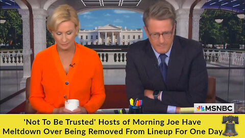 'Not To Be Trusted' Hosts of Morning Joe Have Meltdown Over Being Removed From Lineup For One Day