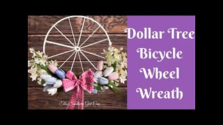 Easy Wreaths: Dollar Tree Bicycle Wheel Wreath | Easy Dollar Tree Spring Wreath