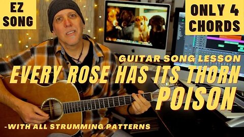 Poison Every Rose Has Its Thorn Guitar Song Lesson w/ strumming patterns