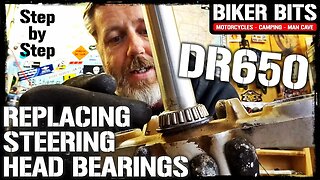 DR650 Replacing Steering Head Bearings!