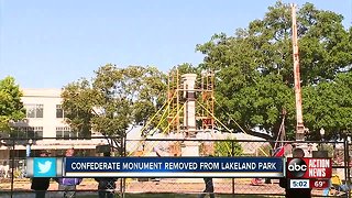 Confederate monument removed from downtown Lakeland park