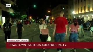 Downtown protests amid Pres. rally