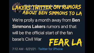 Lakers Twitter Joke About Ben Simmons Coming to LA | Up in the Rafters | June 22, 2021