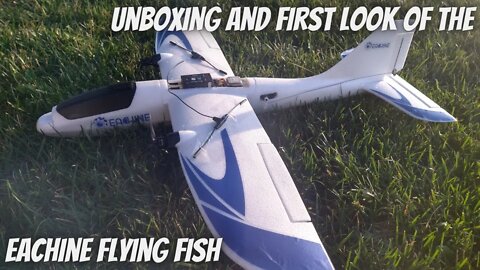 Unboxing of the Eachine Flying Fish 650mm twin engine plane.