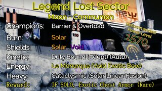 Destiny 2 Legend Lost Sector: Moon - K1 Communion on my Titan 10-1-22