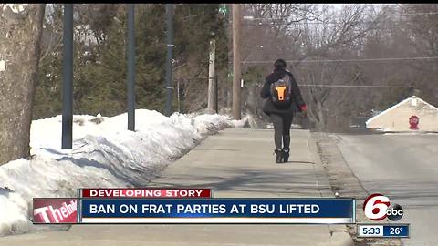 Ball State University lifts ban on fraternity parties
