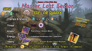 Destiny 2 Master Lost Sector: EDZ - The Quarry on my Strand Titan 2-1-24
