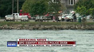 The search for missing police diver continues