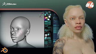 creating the Albino Character using Blender- 3D Timelapse part 4