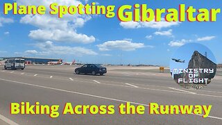 Biking Across the Gibraltar Airport Runway