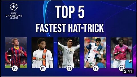 Top 5 fastest hat-trick in Champions League 👏🔥