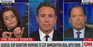 Ghetto trash Ana Navarro files her nails during CNN debate about illegal aliens