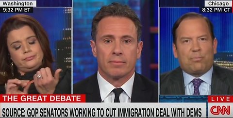 Ghetto trash Ana Navarro files her nails during CNN debate about illegal aliens