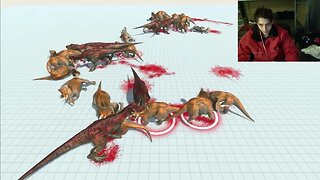 Tyrannosaurus Rex Dinosaurs VS Triceratops Dinosaurs In A Battle In Animal Revolt Battle Simulator