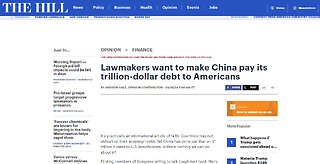 U.S. lawmakers want Peoples republic of China to pay Taiwan's (republic of China) debt