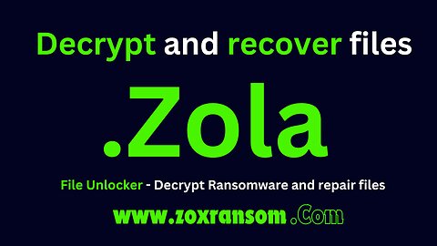 How to decrypt files and repair Ransomware files .Zola