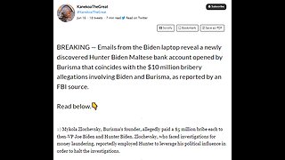 🚨FBI BREAKS: The Bidens ‘Coerced’ Burisma To Pay $10 Million In Bribes 6-18-23 Benny Johnson