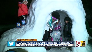 East Price Hill family builds wheelchair-accessible snow fort so everyone can play