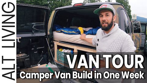 Van Life build in ONE week? Van Tour: French brothers living in a van. North America off grid