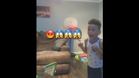 3 year old goes crazy after loosing to dad (watch till the end)