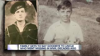 Family gets to say goodbye to uncle who went missing in World War II