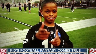 A local football star is making a kid's football fantasy come true