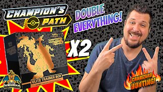 Champion's Path Elite Trainer Box X2 | Charizard Hunting | Pokemon Cards Opening