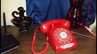 Red Western Electric 500 Rotary Telephone Ringing!