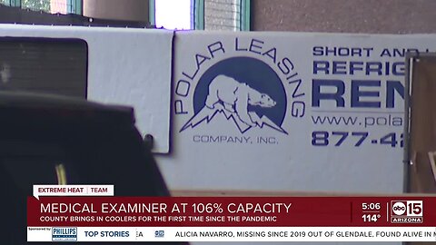 Maricopa County Medical Examiner at 106% capacity, bringing in coolers