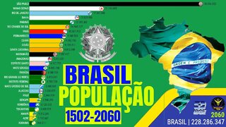 População dos Estados e do Brasil de 1502 a 2022 + Projeções para 2060