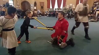 Demitri gets first Sword lesson from Duke Tim