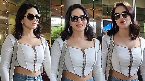 Sunny Leone ने अपने लुक से Airport पर ढाया कहर, कई दिनों बाद Delhi से लौटी Mumbai