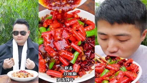 Funny spicy Chinese food challenge - Tik Tok China || Jungle Life & Food