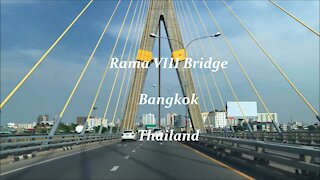 Rama VIII Bridge at Chao Phraya river in Bangkok, Thailand