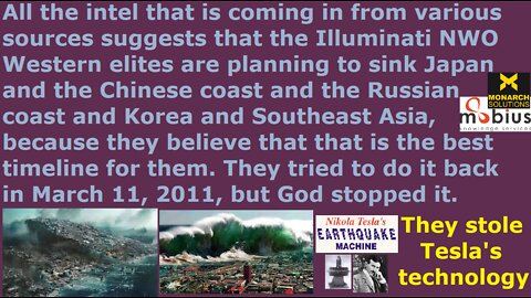 NWO Western elites stole Tesla's earthquake technology and plans to sink Asia for a better timeline