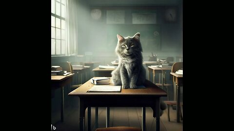 Cats on school desks