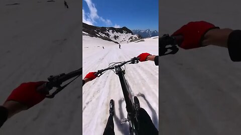 What could possibly go wrong? MTB down a glacier🤷‍♀️