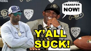 Deion Sanders basically tells Colorado football team they STINK and TRANSFER in BRUTAL team meeting!