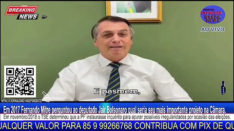 Em 2017 Fernando Mitre perguntou ao deputado Jair Bolsonaro qual seria seu mais importante projeto ?