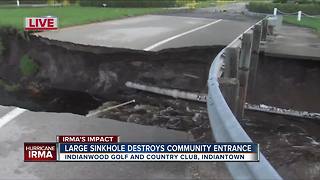 Sinkhole destroys golf and country club entrance